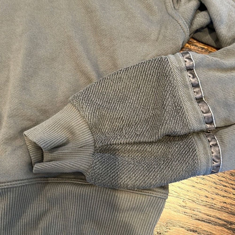 Splendid Corina pullover top olive green French terry sz XS Ballon sleeve - Picture 8 of 9